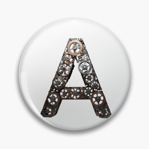 Item preview, A Letter Gear Design | Industrial Alphabet Art | Mechanical Monogram Graphic designed and sold by Baby Adee Collective.