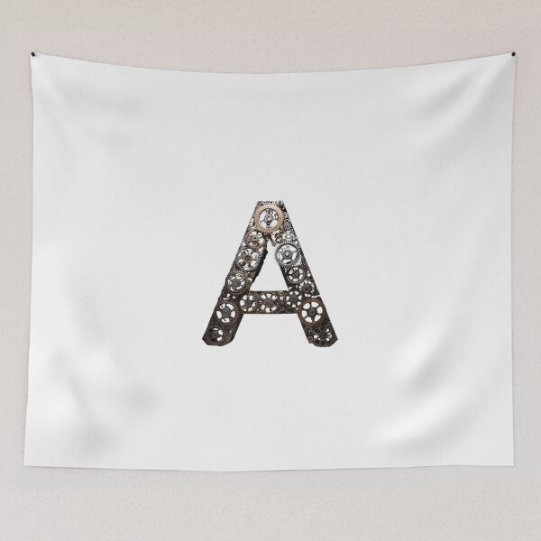 Item preview, A Letter Gear Design | Industrial Alphabet Art | Mechanical Monogram Graphic designed and sold by Baby Adee Collective.