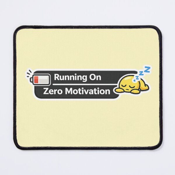 Item preview, Running on Zero Motivation – Funny Low Energy Meme Design designed and sold by rigelcreation.