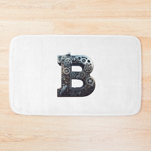 Item preview, B Letter Gear Design | Mechanical Alphabet Artwork | Engineering Monogram designed and sold by Baby Adee Collective.