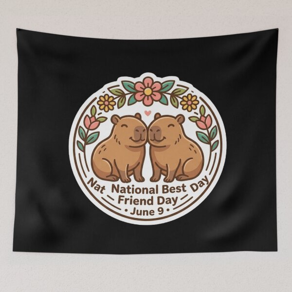 Item preview, Capybara Best Friend Day – Cute Capybara Friendship Illustration June 9 designed and sold by MartBook.
