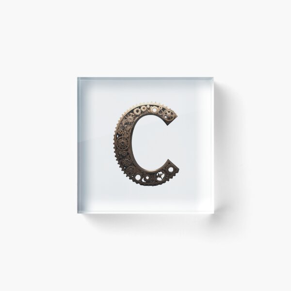 Item preview, C Letter Gear Design | Industrial Mechanical Monogram | Engineering Art designed and sold by Baby Adee Collective.