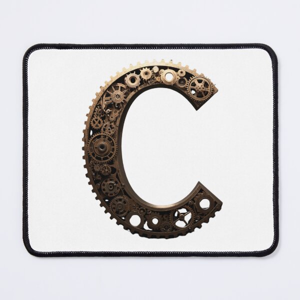 Item preview, C Letter Gear Design | Industrial Mechanical Monogram | Engineering Art designed and sold by Baby Adee Collective.