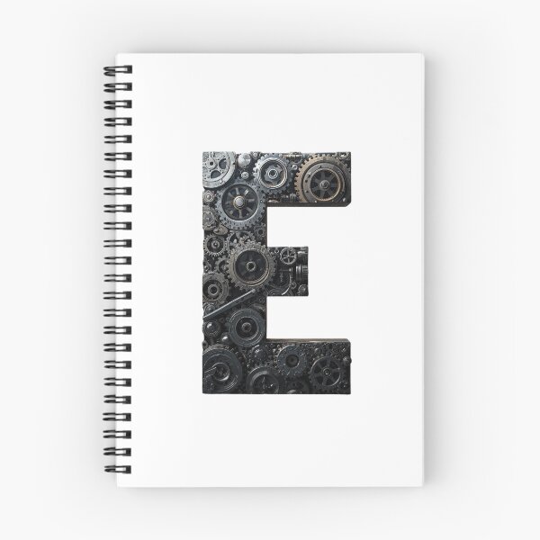 Item preview, E Letter Gear Design | Engineering Monogram Art | Industrial Alphabet Graphic designed and sold by Baby Adee Collective.