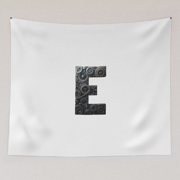 Item preview, E Letter Gear Design | Engineering Monogram Art | Industrial Alphabet Graphic designed and sold by Baby Adee Collective.