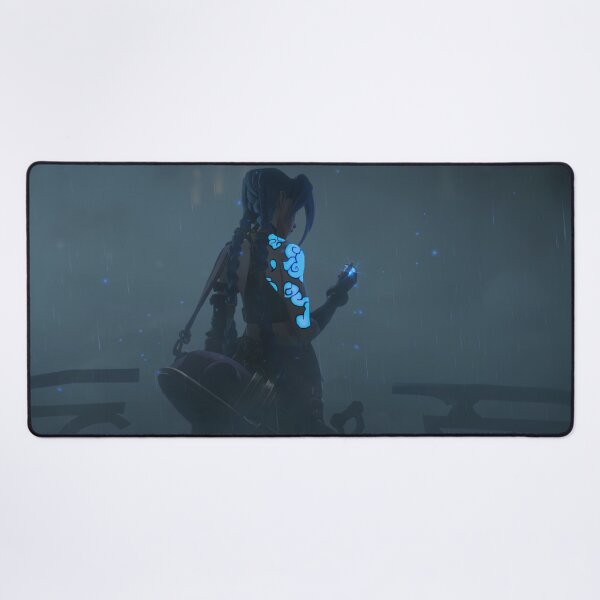 Item preview, Mystical Blue Glow Warrior Rain Scene Fantasy Anime Art designed and sold by MatDeskBlue.