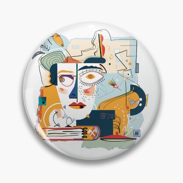 Item preview, Neo Cubist Abstract Portrait Face Surreal Avant Garde Art Print designed and sold by DesignArtist.ia.