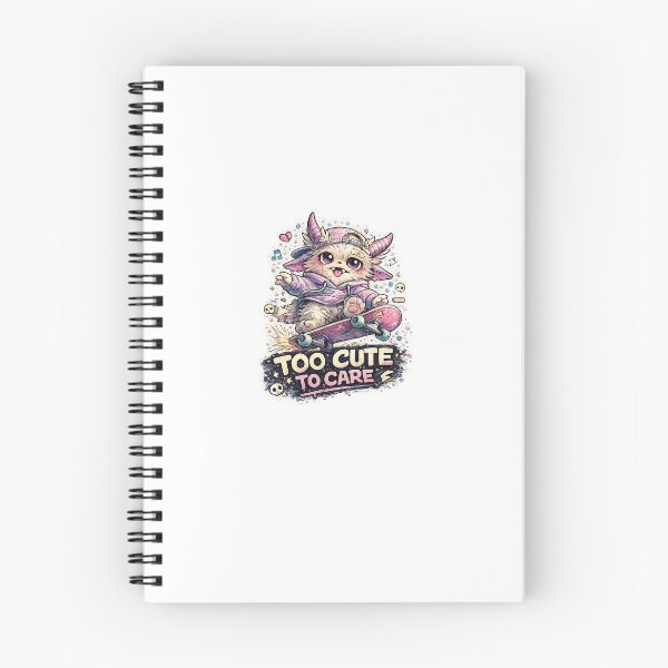 Item preview, Too Cute To Care – Kawaii Skateboarding Monster Sticker designed and sold by Wander Pop Studio.