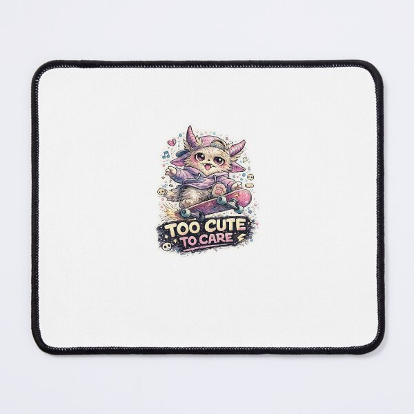 Item preview, Too Cute To Care – Kawaii Skateboarding Monster Sticker designed and sold by Wander Pop Studio.