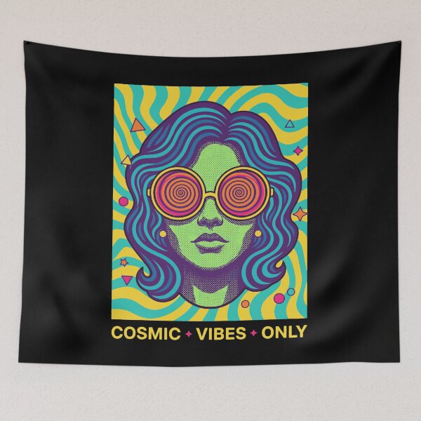 Item preview, trippy festival hippie rave COSMIC VIBES ONLY designed and sold by LuminOrb.