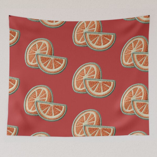 Item preview, Embroidered Orange Slice Patch Art designed and sold by MegaNovaArt.