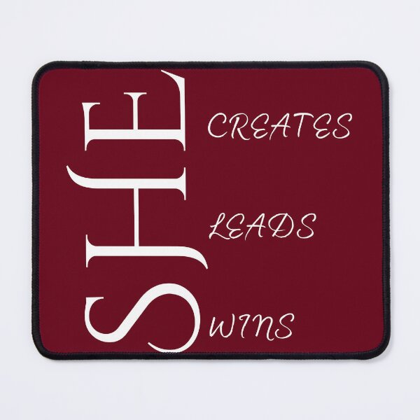 Item preview, SHE Creates Leads Wins | White Vertical Elegant Typography designed and sold by Typomuse-studio.