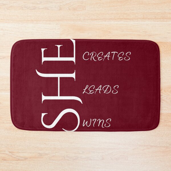 Item preview, SHE Creates Leads Wins | White Vertical Elegant Typography designed and sold by Typomuse-studio.