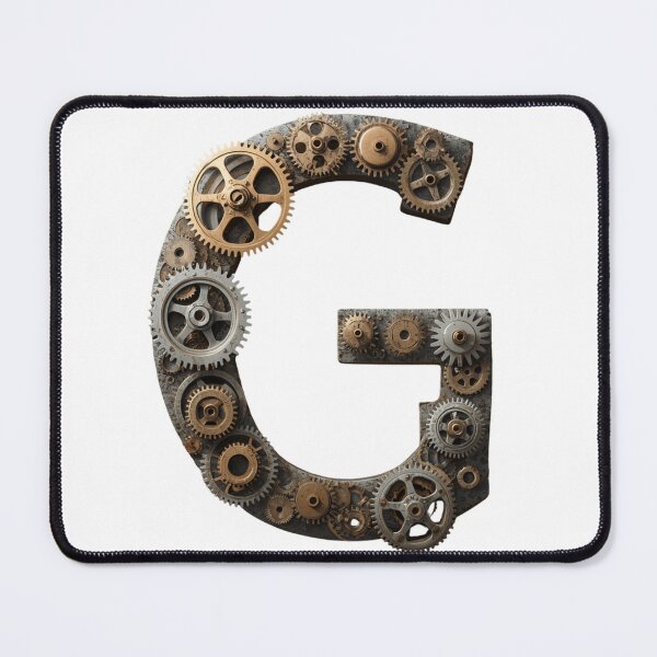 Item preview, G Letter Gear Design | Industrial Mechanical Monogram | Engineering Graphic Art designed and sold by Baby Adee Collective.