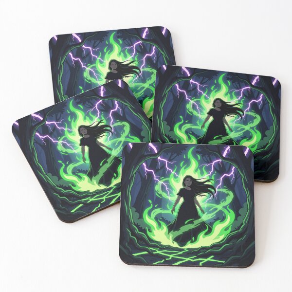 Item preview, Mystic Woman in Thunder Forest Neon Art designed and sold by DervoTeck2767.
