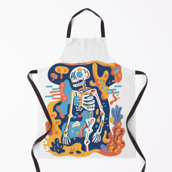 Item preview, Psychedelic Abstract Skeleton Graphic Retro Melting Ghostly Fluid Art Print designed and sold by DesignArtist.ia.