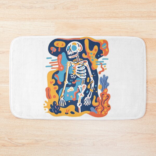 Item preview, Psychedelic Abstract Skeleton Graphic Retro Melting Ghostly Fluid Art Print designed and sold by DesignArtist.ia.