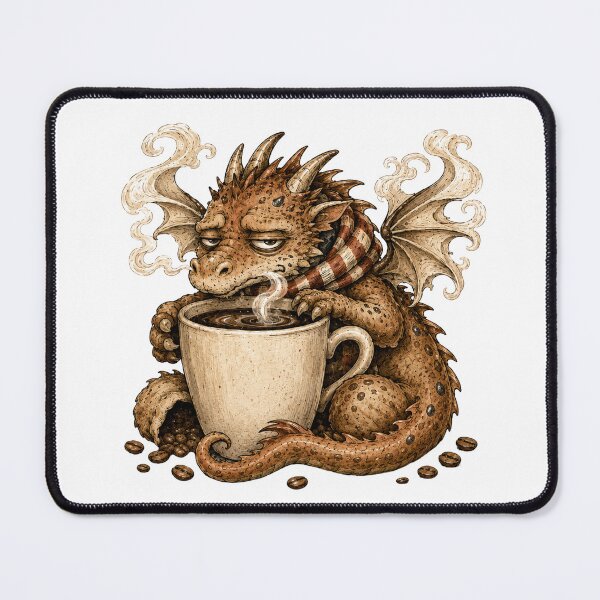 Item preview, Coffee Dragon Cute Fantasy Coffee Lover Design designed and sold by AndreBarnard.