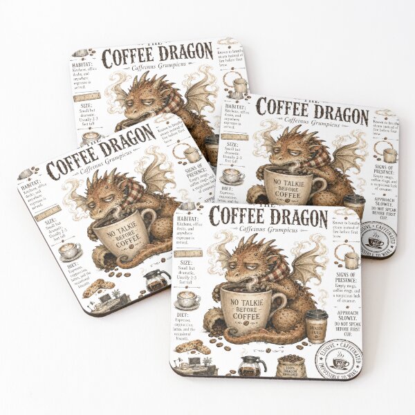 Item preview, Coffee Dragon Cute Fantasy Coffee Lover Design designed and sold by AndreBarnard.