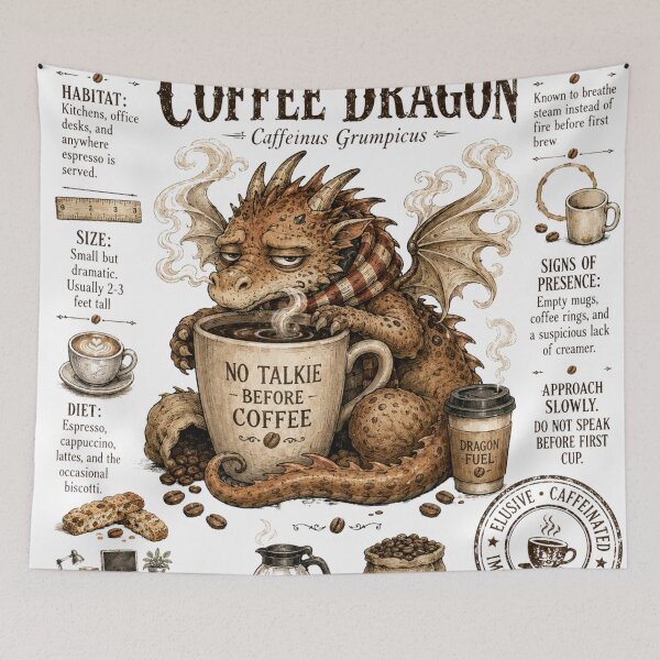 Item preview, Coffee Dragon Cute Fantasy Coffee Lover Design designed and sold by AndreBarnard.