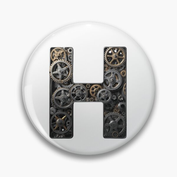 Item preview, H Letter Gear Design | Engineering Monogram Artwork | Mechanical Alphabet Graphic designed and sold by Baby Adee Collective.