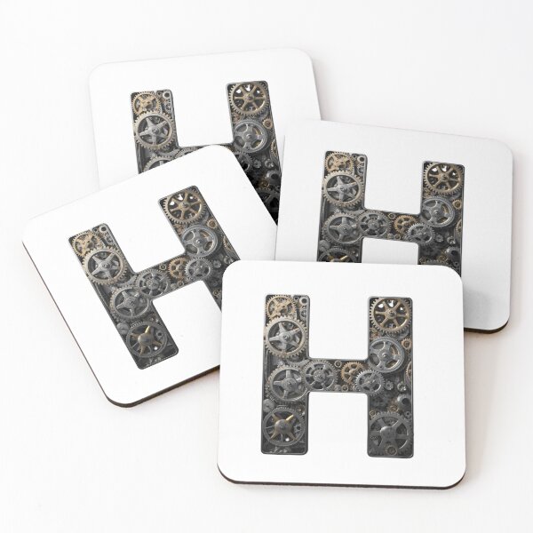 Item preview, H Letter Gear Design | Engineering Monogram Artwork | Mechanical Alphabet Graphic designed and sold by Baby Adee Collective.