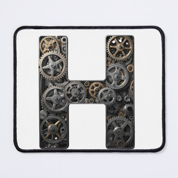Item preview, H Letter Gear Design | Engineering Monogram Artwork | Mechanical Alphabet Graphic designed and sold by Baby Adee Collective.