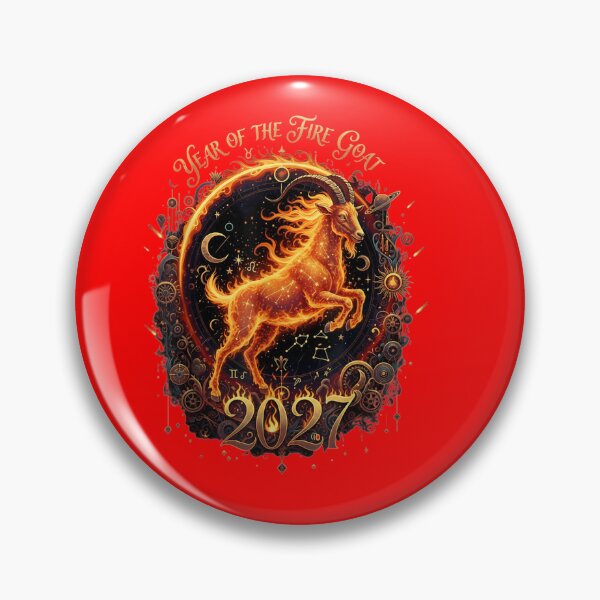 Item preview, Year Of The Fire Goat 2027 Chinese Zodiac Astrology Sign designed and sold by GrumpySableye.