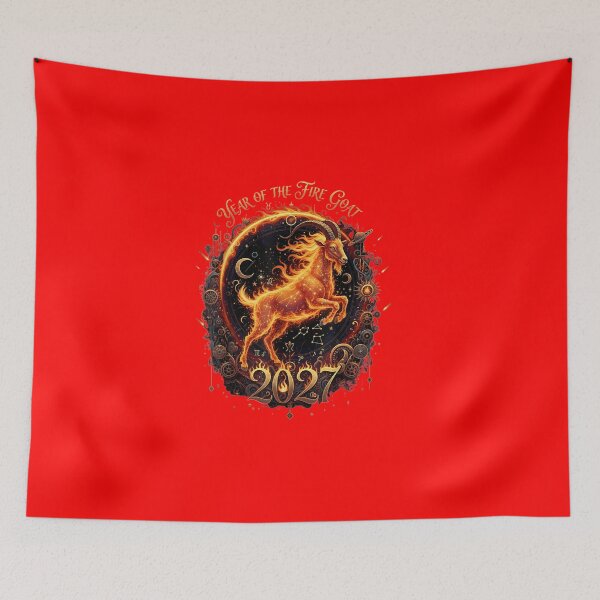 Item preview, Year Of The Fire Goat 2027 Chinese Zodiac Astrology Sign designed and sold by GrumpySableye.