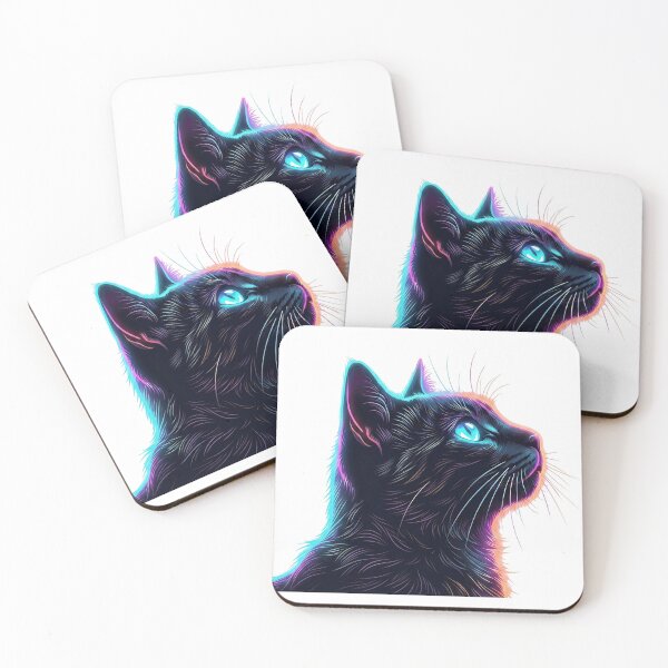Item preview, Neon Night Cat Profile Art designed and sold by Spiritualwall.
