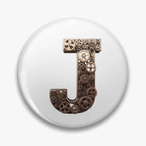 Item preview, J Letter Gear Design | Mechanical Engineering Monogram | Industrial Alphabet Art designed and sold by Baby Adee Collective.