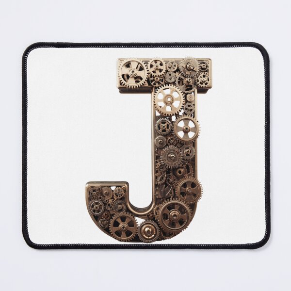 Item preview, J Letter Gear Design | Mechanical Engineering Monogram | Industrial Alphabet Art designed and sold by Baby Adee Collective.