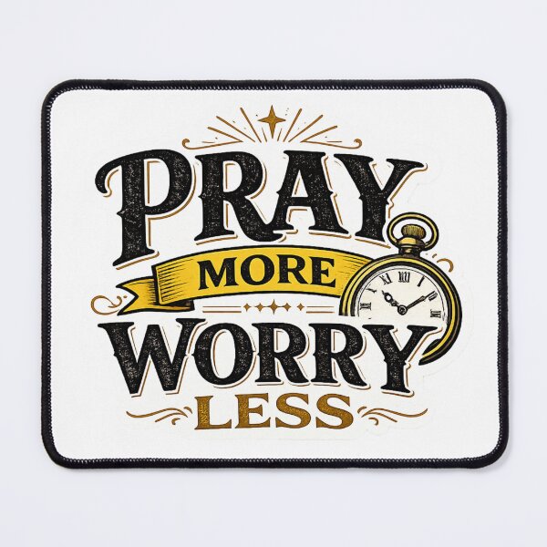 Item preview, Pray More Worry Less Christian Sticker designed and sold by Omanut Studio — By Ashwin..