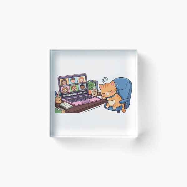Item preview, Funny Developer Gift My Standups Are 2 Hours Long Cat  Falling Asleep Meeting Humor Shirt Programmer Gift designed and sold by Dev Mode.