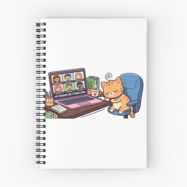 Item preview, Funny Developer Gift My Standups Are 2 Hours Long Cat  Falling Asleep Meeting Humor Shirt Programmer Gift designed and sold by Dev Mode.