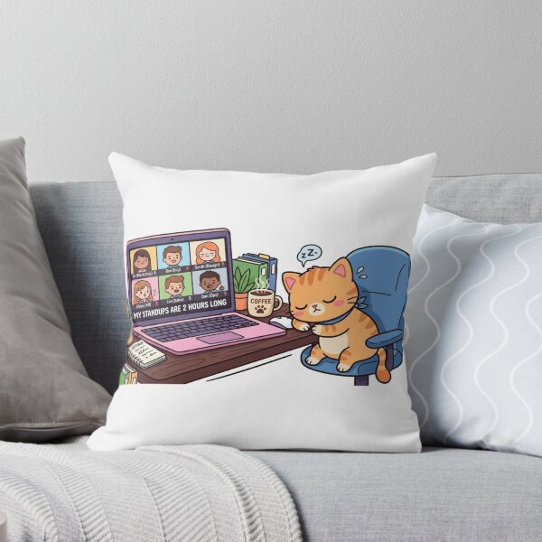 Item preview, Funny Developer Gift My Standups Are 2 Hours Long Cat  Falling Asleep Meeting Humor Shirt Programmer Gift designed and sold by Dev Mode.