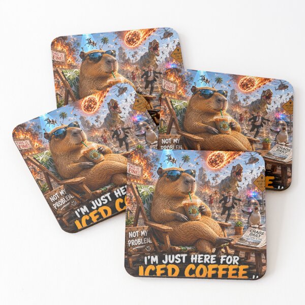 Item preview, Capybara I Choose Peace Chaos Funny Chill Iced Coffee Art. designed and sold by irfanshikh.