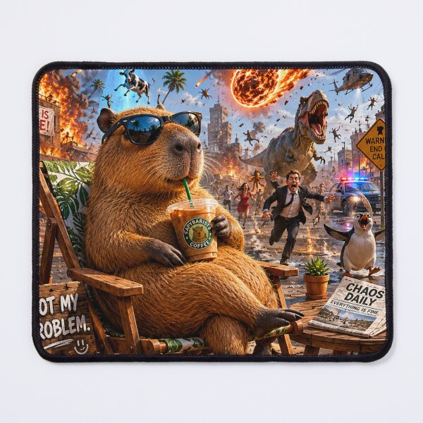 Item preview, Capybara I Choose Peace Chaos Funny Chill Iced Coffee Art. designed and sold by irfanshikh.