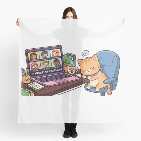 Item preview, Funny Developer Gift My Standups Are 2 Hours Long Cat Falling Asleep Meeting Humor Shirt Programmer Gift designed and sold by Dev Mode.