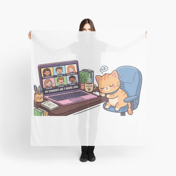 Item preview, Funny Developer Gift My Standups Are 2 Hours Long Cat  Falling Asleep Meeting Humor Shirt Programmer Gift designed and sold by Dev Mode.