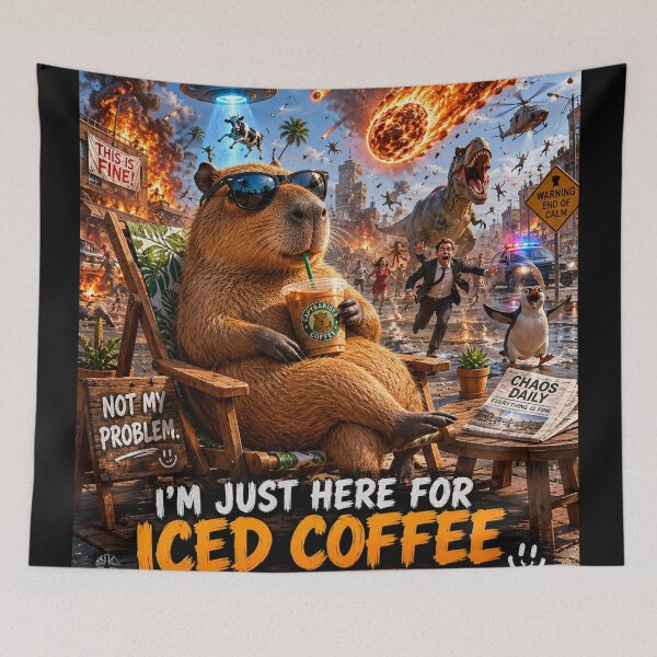 Item preview, Capybara I Choose Peace Chaos Funny Chill Iced Coffee Art. designed and sold by irfanshikh.