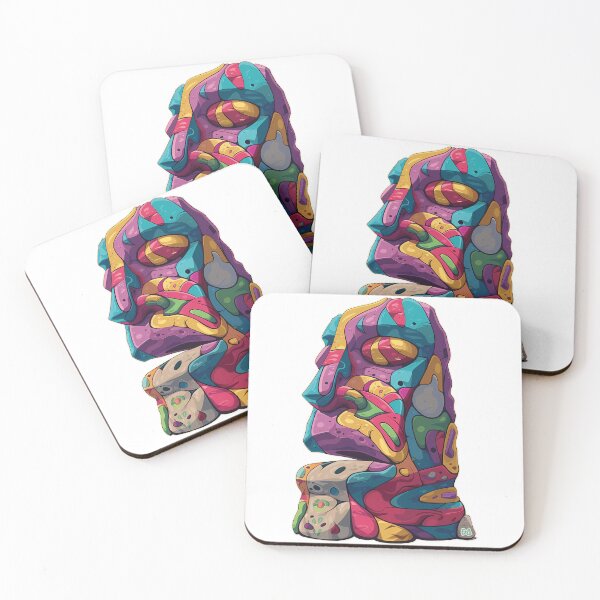 Item preview, Psychedelic Moai Statue Art Print Abstract Easter Island Monolithic Poster designed and sold by DesignArtist.ia.