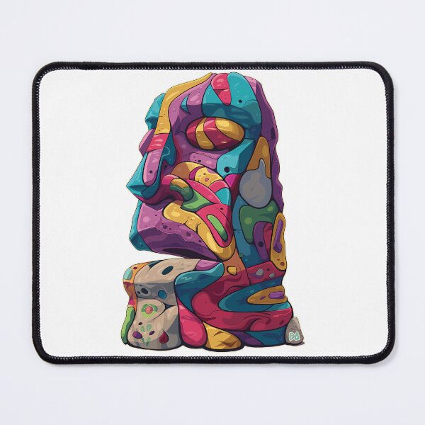 Item preview, Psychedelic Moai Statue Art Print Abstract Easter Island Monolithic Poster designed and sold by DesignArtist.ia.