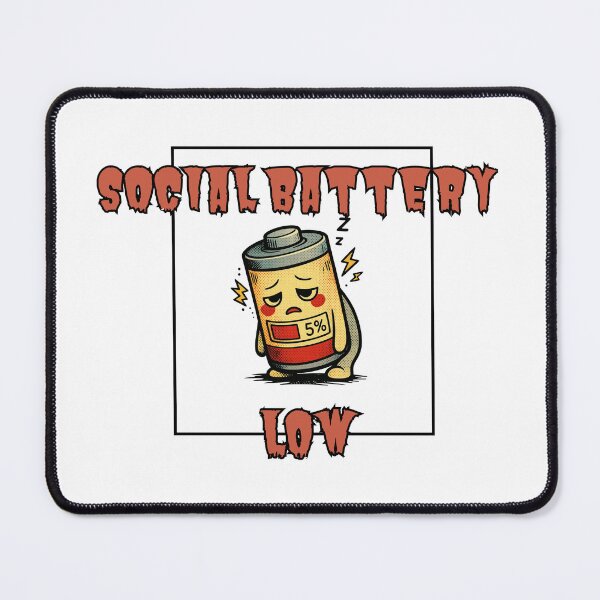 Item preview, Social Battery Low Shirt – Funny Low Energy Introvert Aesthetic Tee designed and sold by DesignTeamHub.