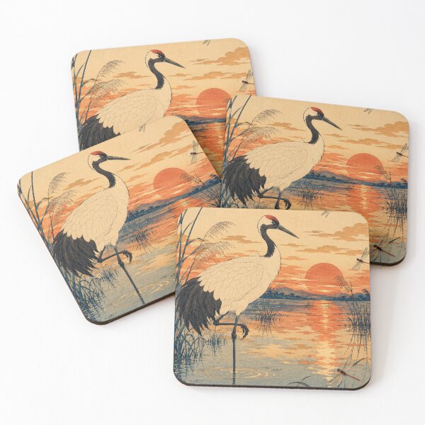 Item preview, Crowned Crane Marsh - Vintage Japanese Nature Ukiyo-e Woodblock  designed and sold by bapupa.