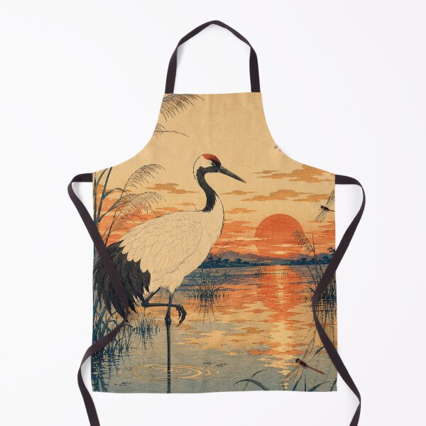 Item preview, Crowned Crane Marsh - Vintage Japanese Nature Ukiyo-e Woodblock designed and sold by bapupa.