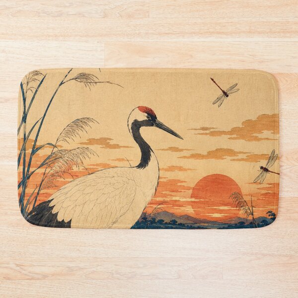 Item preview, Crowned Crane Marsh - Vintage Japanese Nature Ukiyo-e Woodblock  designed and sold by bapupa.
