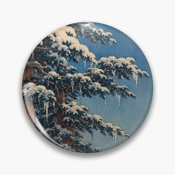 Item preview, Icy Cedar Peak - Vintage Japanese Nature Ukiyo-e Woodblock  designed and sold by bapupa.