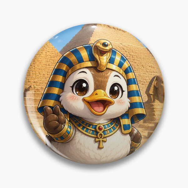 Item preview, Cute Pharaoh Duck in Front of the Great Pyramids of Egypt designed and sold by Quack Store.