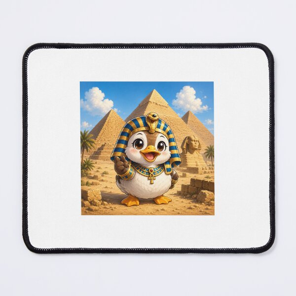 Item preview, Cute Pharaoh Duck in Front of the Great Pyramids of Egypt designed and sold by Quack Store.